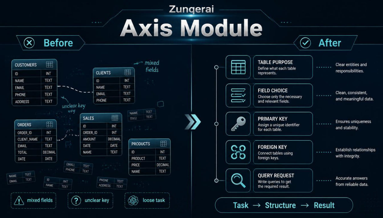 Zungerai Axis Module comparison before and after on a dark background