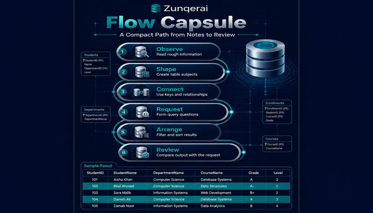 Zungqerai Flow Capsule diagram on a dark background