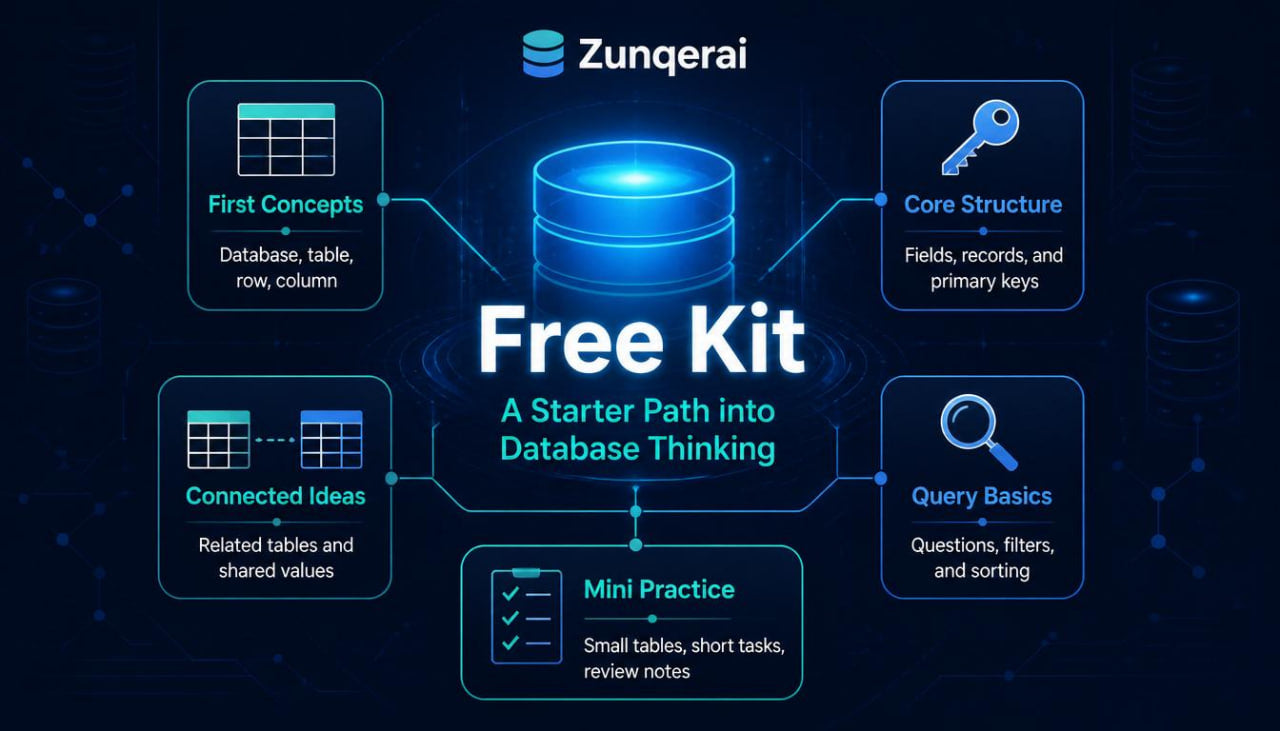 Zunqerai Free Kit for database thinking on a dark background